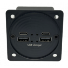 USB Charger V2 - Type A & C (x2) Panel Mount 80mm